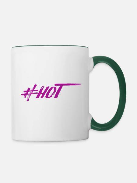 #HOT - Tasse zweifarbig - Weiß/Dunkelgrün