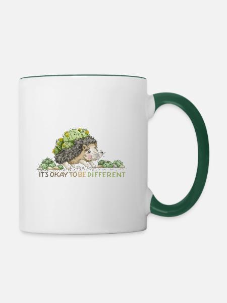 Sei anders - Tasse zweifarbig - Weiß/Dunkelgrün