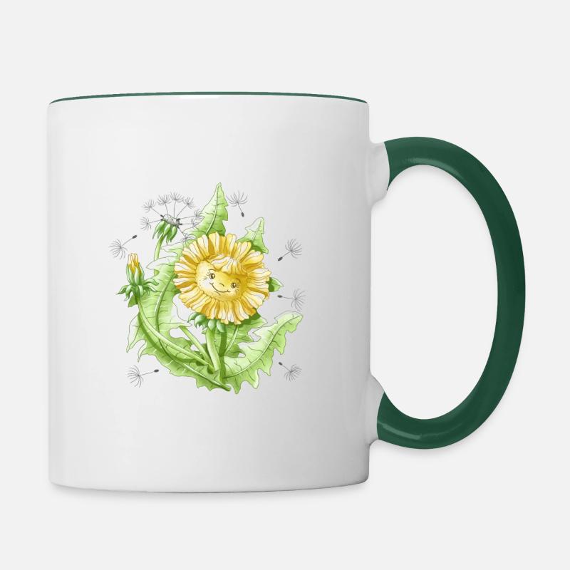 Dandelion (dandelion) - Contrasting Mug - white/dark green