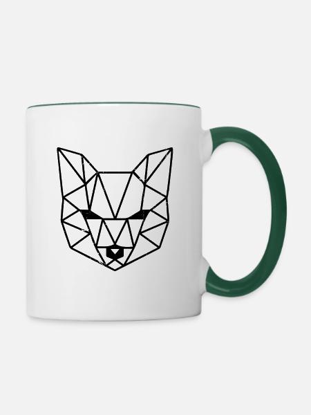 Fox. Geometrical. - Tasse zweifarbig - Weiß/Dunkelgrün