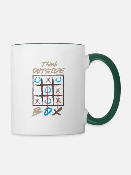 Outside the box - Tasse zweifarbig - Weiß/Dunkelgrün