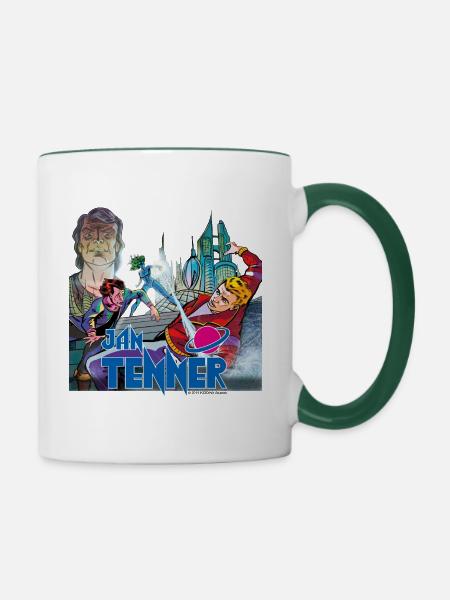 Jan Tenner Gefangene der Parallelwelt - Tasse zweifarbig - Weiß/Dunkelgrün