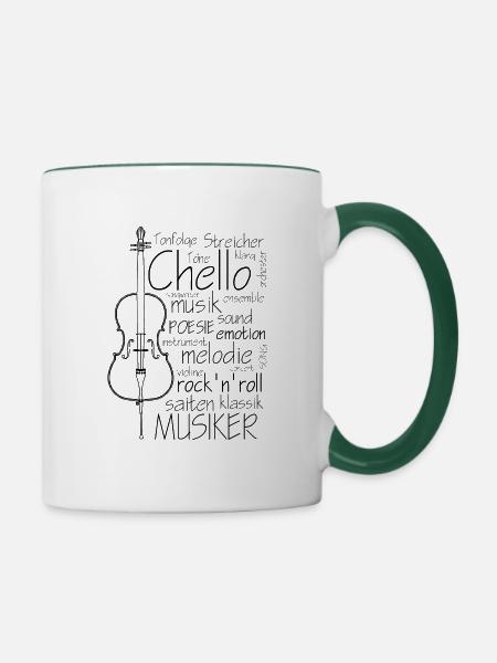 Cello - Tasse zweifarbig - Weiß/Dunkelgrün