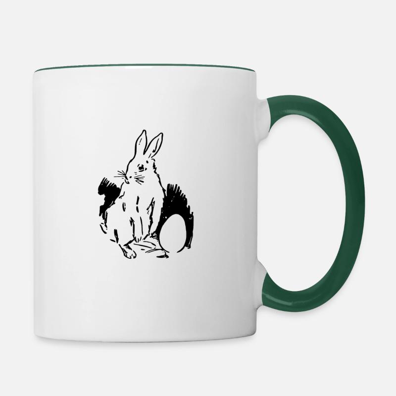 Lapin de Pâques Lapin de Pâques - Mug contrasté - blanc/vert foncé