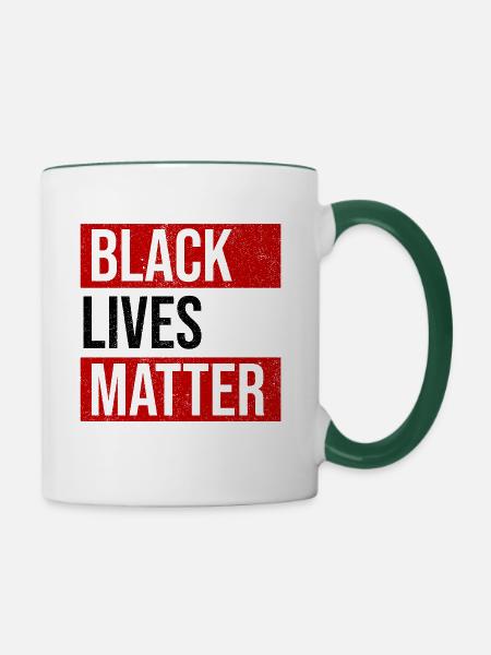 Black Lives Matter - Tasse zweifarbig - Weiß/Dunkelgrün