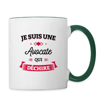 AVOCATE QUI DÉCHIRE - Mug contrasté - blanc/vert foncé - Droite