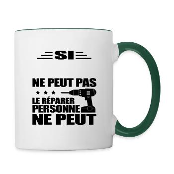 BRICOLEUR À PERSONNALISER - Mug contrasté - blanc/vert foncé - Droite