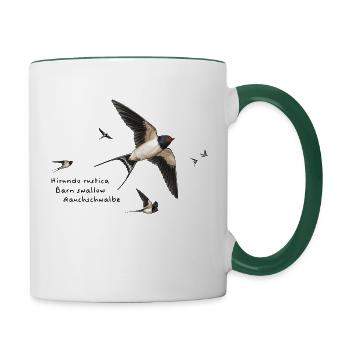 Swallows - Contrasting Mug - white/dark green - Right