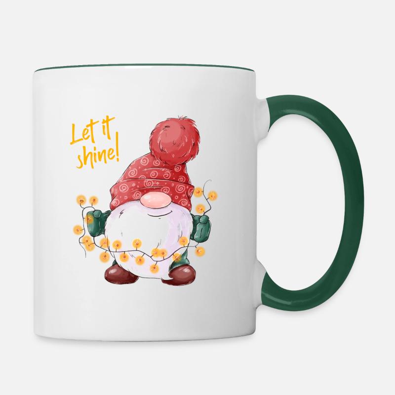 Let it shine! - Contrasting Mug - white/dark green