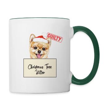 Weihnachtsbaum Umschubser Pommerscher - Tasse zweifarbig - Weiß/Dunkelgrün - Rechts