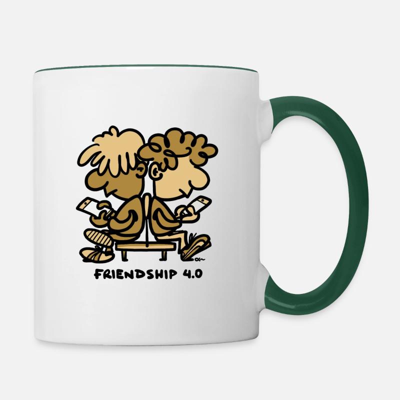 Amitié 4.0 - Mug contrasté - blanc/vert foncé