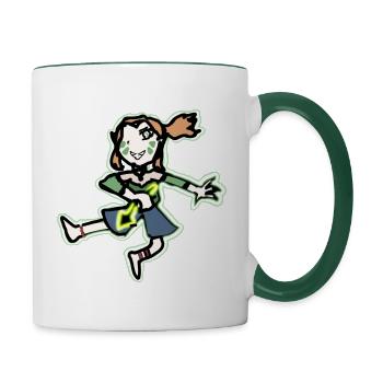 Rose 3 - Mug contrasté - blanc/vert foncé - Droite