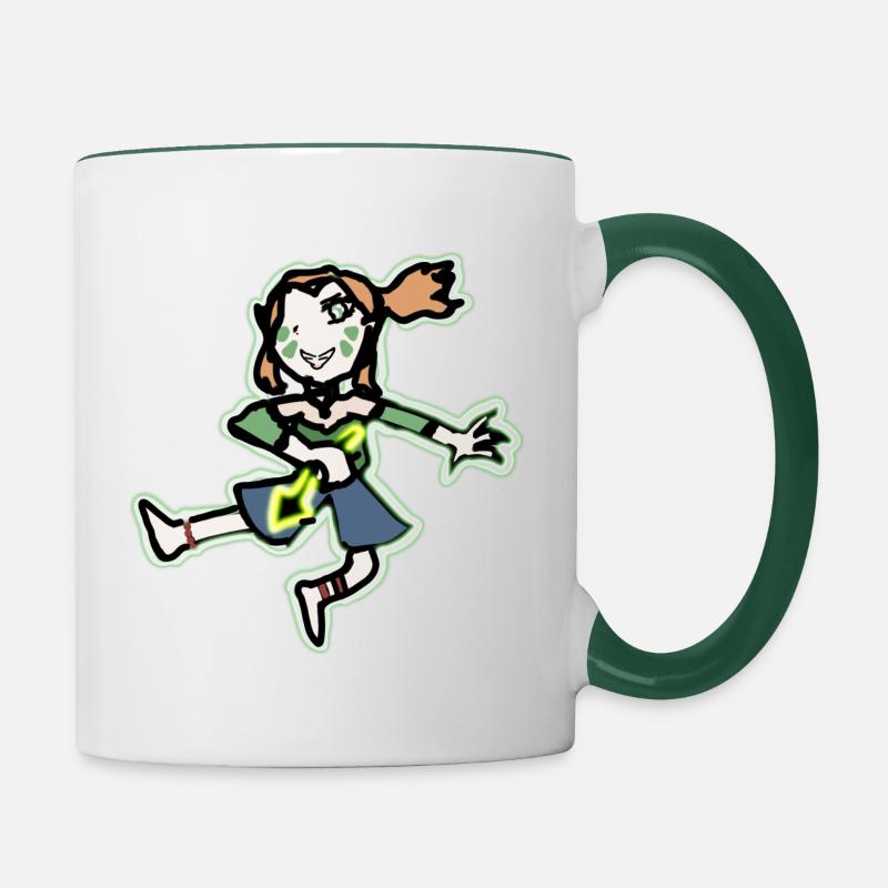 Rose 3 - Mug contrasté - blanc/vert foncé