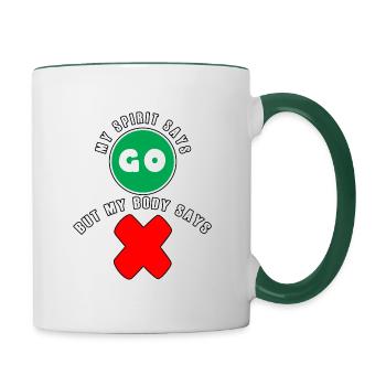 Spirit & Body Debate - Contrasting Mug - white/dark green - Right