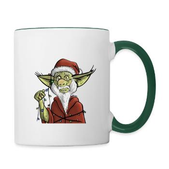 Korrigan de Noël - Mug contrasté - blanc/vert foncé - Droite