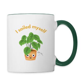 I soiled myself - Tasse zweifarbig - Weiß/Dunkelgrün - Rechts