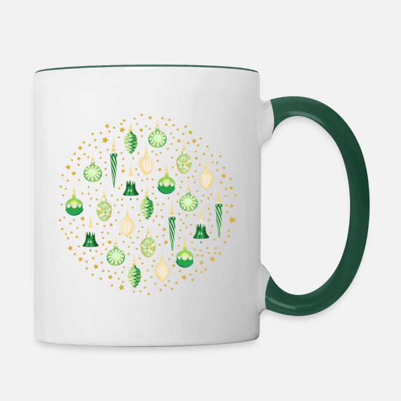 Galaxie de Noël Vert - Mug contrasté - blanc/vert foncé