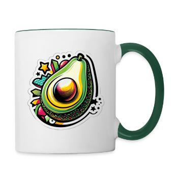 Avocado Vegan Power - Contrasting Mug - white/dark green - Right