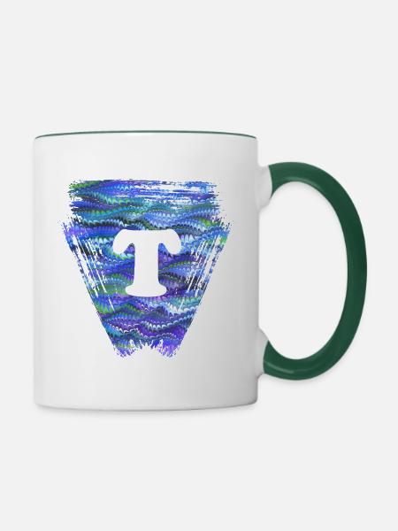 dreieck e 103 t - Tasse zweifarbig - Weiß/Dunkelgrün