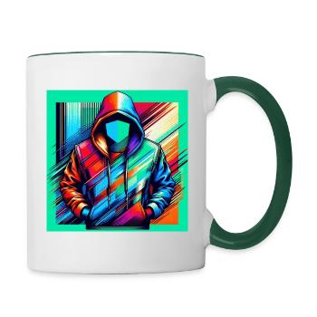 Cyber Puls - Tasse zweifarbig - Weiß/Dunkelgrün - Rechts