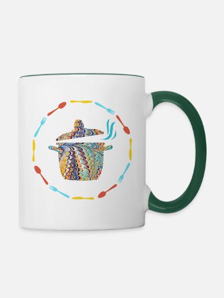 topf e 120 - Tasse zweifarbig - Weiß/Dunkelgrün