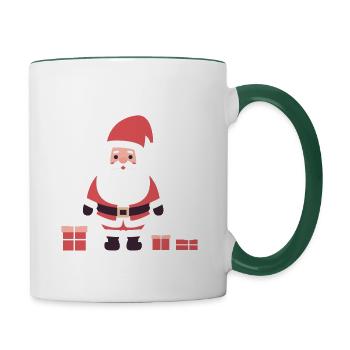 Père Noël - Mug contrasté - blanc/vert foncé - Droite