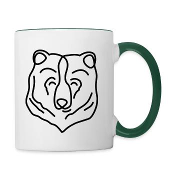 Bär // Ours - Mug contrasté - blanc/vert foncé - Droite