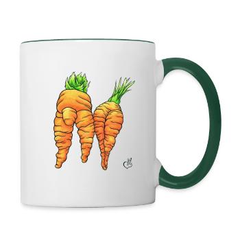 Hélène und Pâris - Tasse zweifarbig - Weiß/Dunkelgrün - Rechts