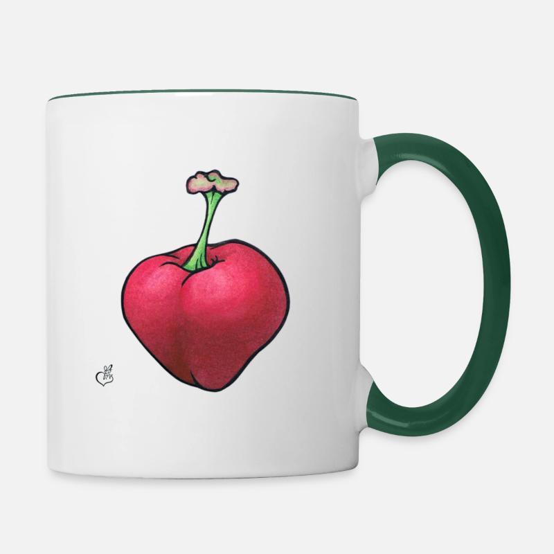 Emiko - Mug contrasté - blanc/vert foncé