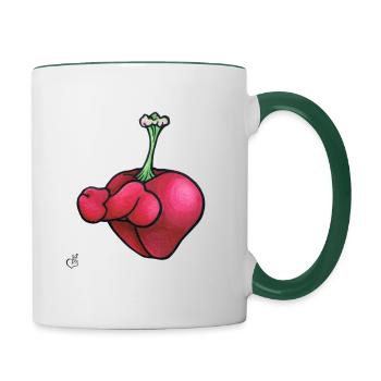 Kaito - Mug contrasté - blanc/vert foncé - Droite