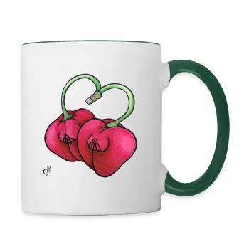 Hanako and Yuriko - Contrasting Mug - white/dark green - Right