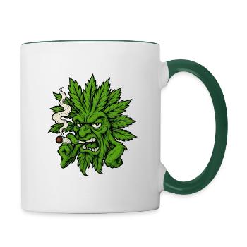 Angry Weed – High with Attitude - Contrasting Mug - white/dark green - Right