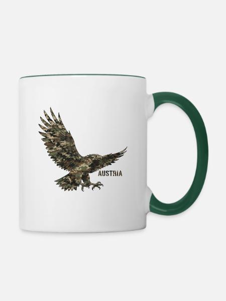 Multicam Adler 'Austria' - Tasse zweifarbig - Weiß/Dunkelgrün
