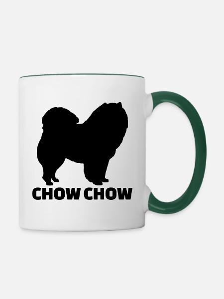 Chow Chow - Tasse zweifarbig - Weiß/Dunkelgrün