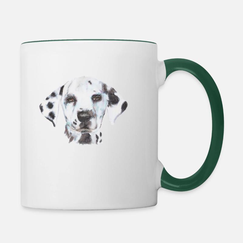 Dalmatian - Contrasting Mug - white/dark green