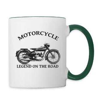 VINTAGE MOTO Kreation Louis RUNEMBERG © Adagp - Tasse zweifarbig - Weiß/Dunkelgrün - Rechts