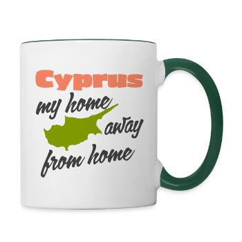 Cyprus home away from home - Contrasting Mug - white/dark green - Right