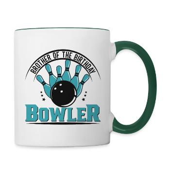 Bowling Skittles Bowler Bowling Club - Contrasting Mug - white/dark green - Right