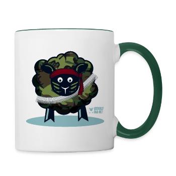 Ewe ein Soldat? - Tasse zweifarbig - Weiß/Dunkelgrün - Rechts