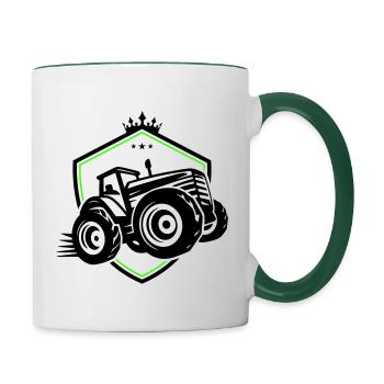Tractor Silhouette Agriculture - Contrasting Mug - white/dark green - Right