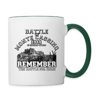 Battle of Monte Cassino 1944 - Contrasting Mug - white/dark green - Right