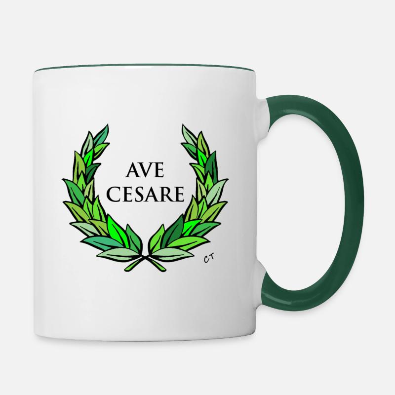 HAVE CAESAR - Contrasting Mug - white/dark green