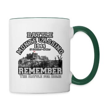 REMEMBER Battle of Monte Cassino - Polish Army - Mug contrasté - blanc/vert foncé - Droite