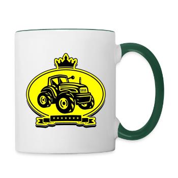 Tracteur Farmer Silhouette Trekker - Mug contrasté - blanc/vert foncé - Droite