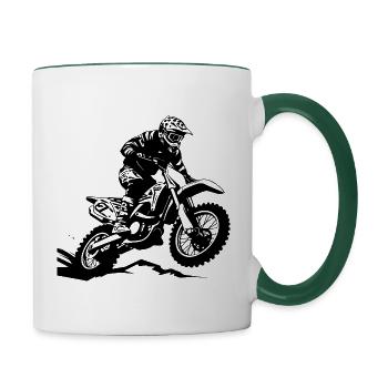 Motocross Bike Sport - Contrasting Mug - white/dark green - Right