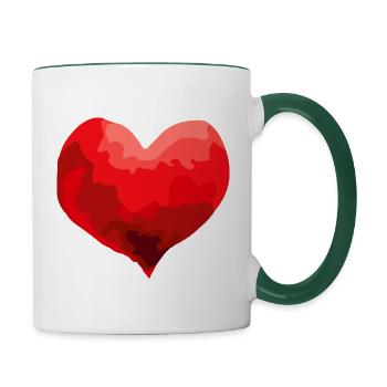 Coeur Amour Amoureux Mariage - Mug contrasté - blanc/vert foncé - Droite