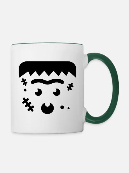 Zombie Kostüm Halloween Kostüm - Tasse zweifarbig - Weiß/Dunkelgrün