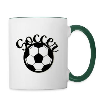 SOCCER - Tasse zweifarbig - Weiß/Dunkelgrün - Rechts