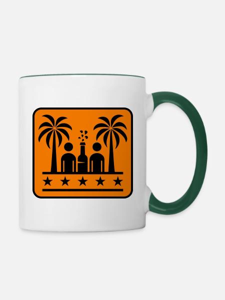 Drinking Beach Party - Tasse zweifarbig - Weiß/Dunkelgrün