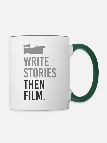 Schriftsteller - Tasse zweifarbig - Weiß/Dunkelgrün